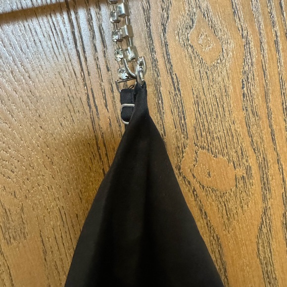 GARAGE BLACK COWL NECK DRESS WITH SPARKLY STRAPS - Picture 6 of 8